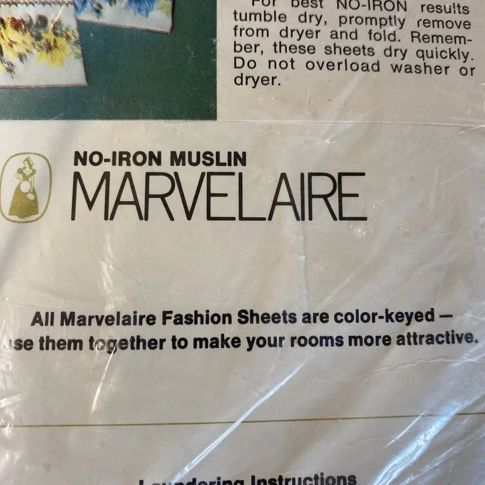 Vtg Springmaid No-Iron Marvelare Dbl Flat Sheet Poly/Cotton 54x76 Pink Roses NOS